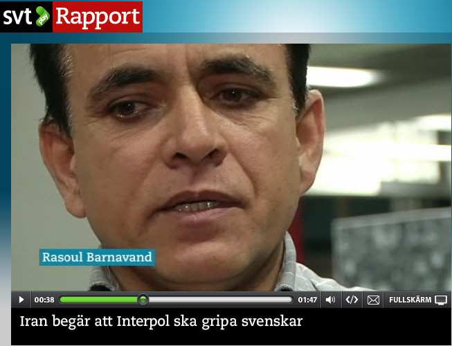 رسول بناوند در رپرتاژ تلويزيون سوئد ٢٩ دسامبر ٢٠٠٩
